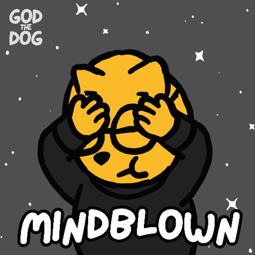 A Cartoon Of A Dog Covering His Eyes With The Words Mindblown Below Him GIF