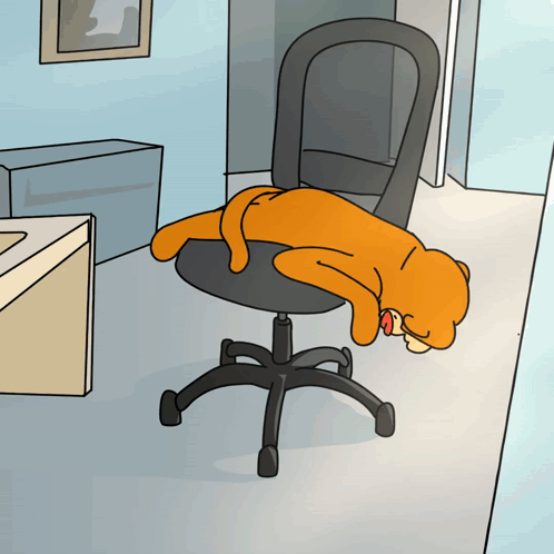 A Cartoon Of A Dog Sleeping On A Chair GIF