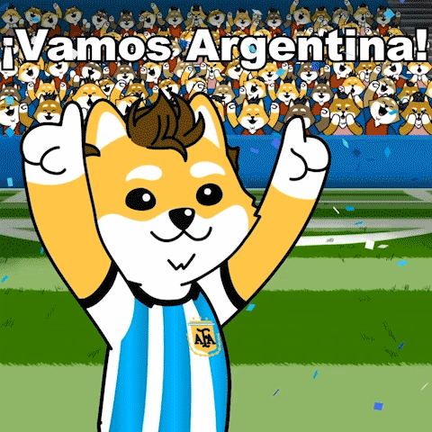 A Cartoon Of A Dog Wearing A Argentina Jersey Giving A Thumbs Up GIF
