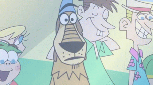 A Cartoon Of A Dog Wearing A Hat And Scarf GIF