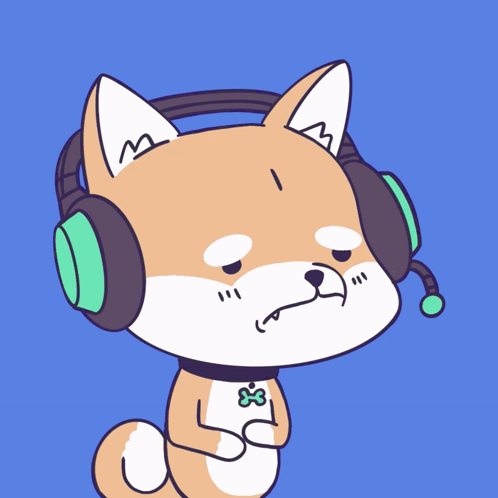 A Cartoon Of A Dog Wearing Headphones And A Green Microphone GIF