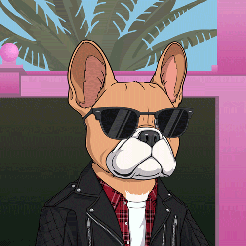 A Cartoon Of A Dog Wearing Sunglasses And A Jacket GIF