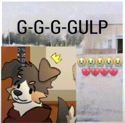 A Cartoon Of A Dog With A Crown On His Head And The Words G-G-G-Gulp GIF