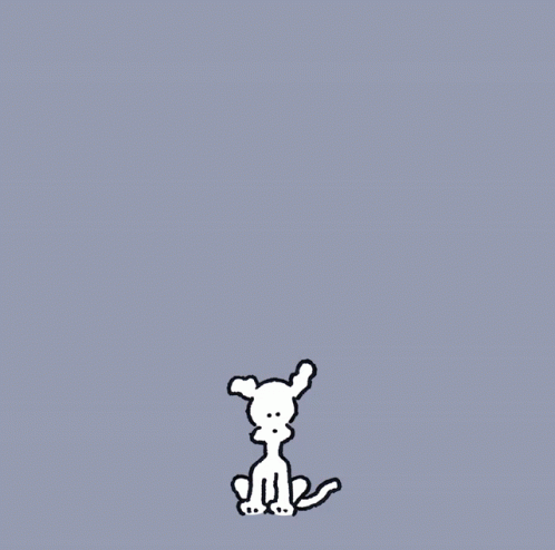 A Cartoon Of A Dog With A Speech Bubble Saying Woof GIF