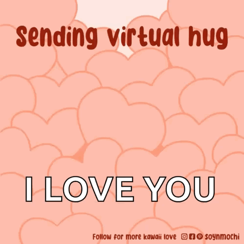 A Cartoon Of A Dog With The Words Sending Virtual Hug I Love You GIF