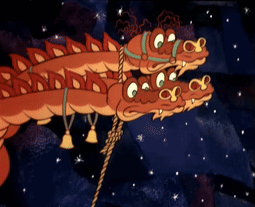 A Cartoon Of A Dragon Flying Through The Air GIF