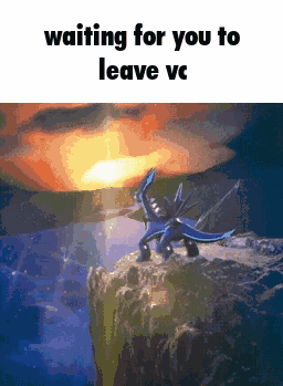A Cartoon Of A Dragon On A Rock With The Words Waiting For You To Leave Vc Below It GIF