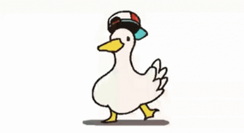 A Cartoon Of A Duck Wearing A Hat And Sunglasses . GIF