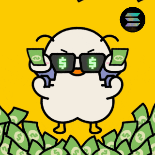A Cartoon Of A Duck Wearing Sunglasses Holding Money GIF