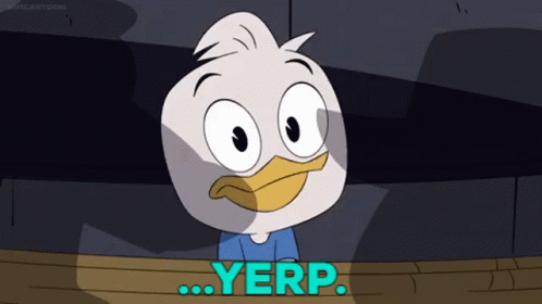 A Cartoon Of A Duck With The Word Yerp Written Below It GIF
