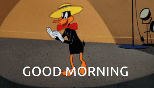 Duck With Good Morning Text Below GIF