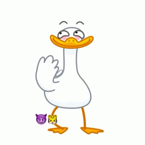 A Cartoon Of A Duck With The Words Oh Stahp It Below It GIF