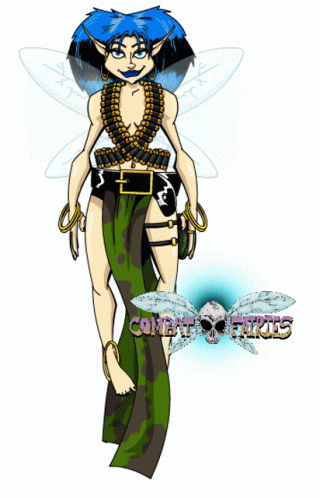 A Cartoon Of A Fairy With The Words Combat Fairies On The Bottom Right GIF