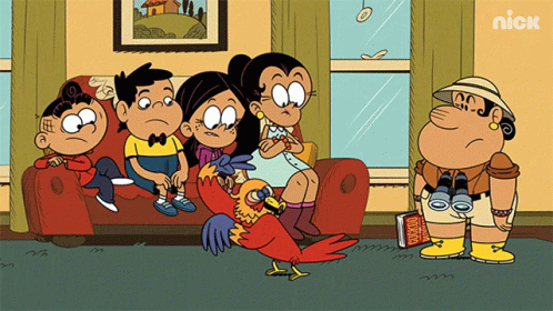 A Cartoon Of A Family Sitting On A Couch With A Nick Logo On The Bottom Left GIF