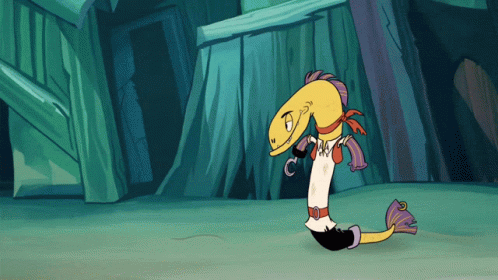 A Cartoon Of A Fish With The Letter C On It GIF