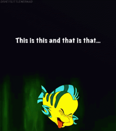 A Cartoon Of A Fish With The Words " This Is This And That Is That " Below It GIF
