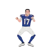 a cartoon of a football player wearing a number 17 jersey