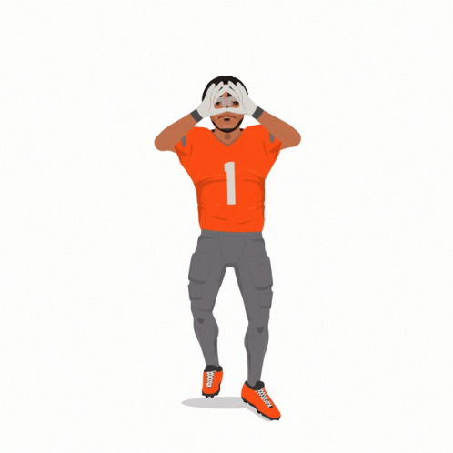 a cartoon of a football player with the number 1 on his shirt