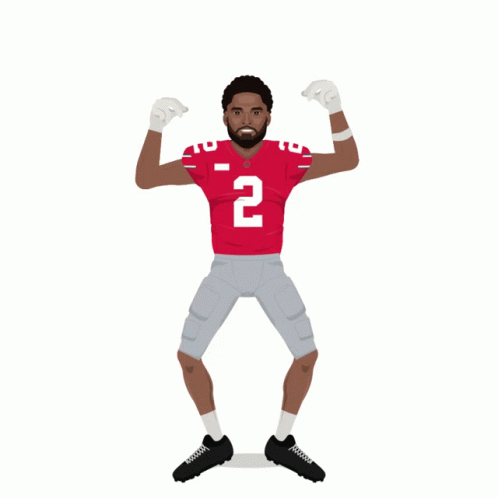 A Cartoon Of A Football Player With The Number 2 On His Jersey GIF