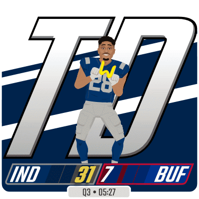 A Cartoon Of A Football Player With The Number 28 On His Shirt GIF