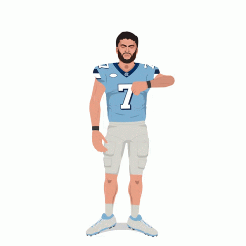 A Cartoon Of A Football Player With The Number 7 On His Jersey GIF