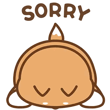 a cartoon of a fox saying sorry with tears coming out of his eyes