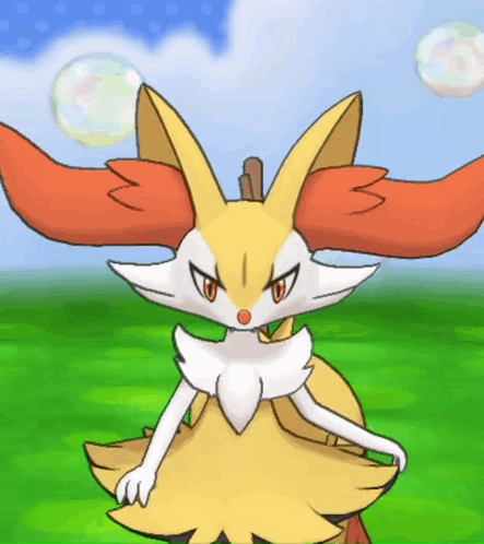 Fox Standing In Grassy Field Cartoon GIF