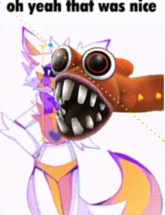 A Cartoon Of A Fox With A Huge Mouth And Teeth And The Words Oh Yeah That Was Nice Below It . GIF