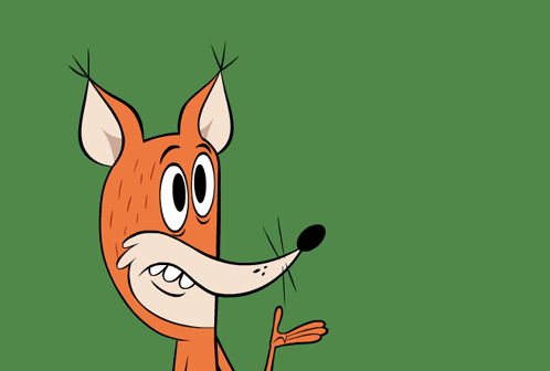 A Cartoon Of A Fox With The Words Very Funny Below It GIF