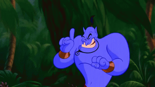 A Cartoon Of A Genie With The Words Well I Feel Sheepish Above Him GIF