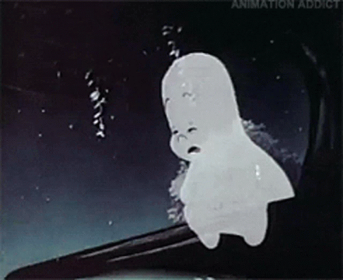 A Cartoon Of A Ghost With The Words Animation Addict At The Top GIF