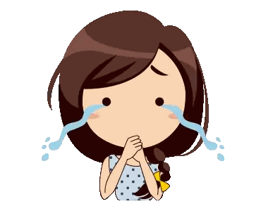 a cartoon of a girl crying with tears running down her face