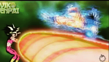 A Cartoon Of A Girl Fighting A Monster With The Word Enpai On The Bottom Left GIF