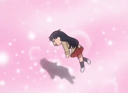 A Cartoon Of A Girl Flying Through The Air GIF