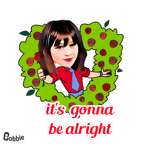 a cartoon of a girl giving a thumbs up with the words it 's gonna be alright