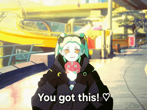 A Cartoon Of A Girl Holding A Donut With The Words " You Got This " Below Her GIF
