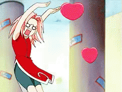 A Cartoon Of A Girl Holding A Heart In Her Hand . GIF