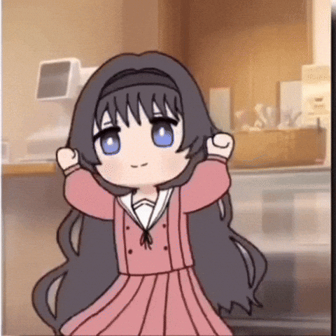 Girl In Pink Dress With Long Black Hair And Blue Eyes GIF