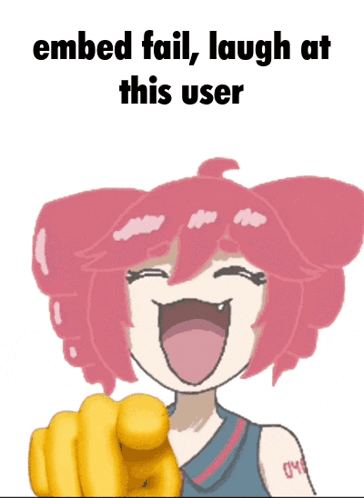 A Cartoon Of A Girl Laughing With The Words Embed Fail Laugh At This User Below Her GIF