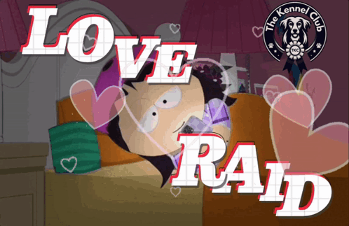 A Cartoon Of A Girl Laying On A Bed With The Words Love Raid Written Above Her GIF
