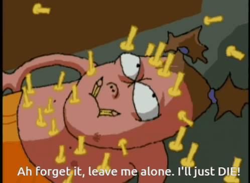 A Cartoon Of A Girl Laying On The Ground With The Words Ah Forget It Leave Me Alone I 'Ll Just Die GIF