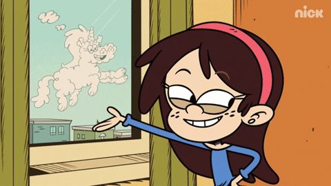 A Cartoon Of A Girl Looking Out A Window With The Nick Logo On The Bottom Right GIF