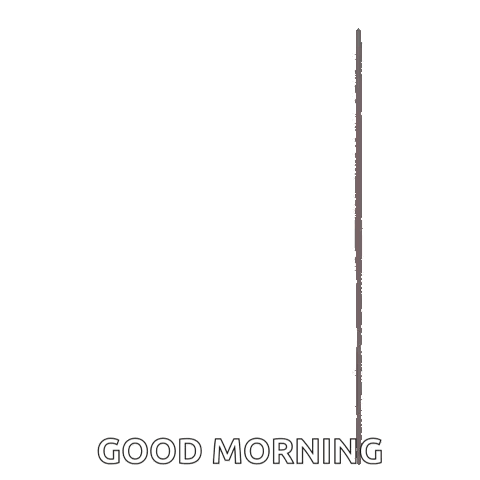 A Cartoon Of A Girl Peeking Over A Wall With The Words `` Good Morning '' Written On It . GIF