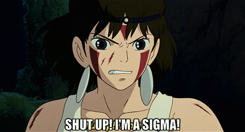 A Cartoon Of A Girl Screaming With The Words Shut Up I 'M A Sigma GIF