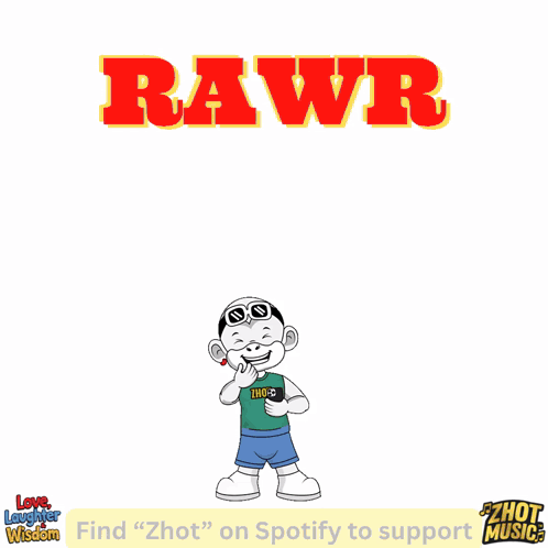 a cartoon of a girl sitting at a desk with a laptop and the word rawr on the top