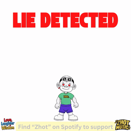 A Cartoon Of A Girl Sitting At A Desk With A Laptop And The Words Lie Detected Below Her GIF