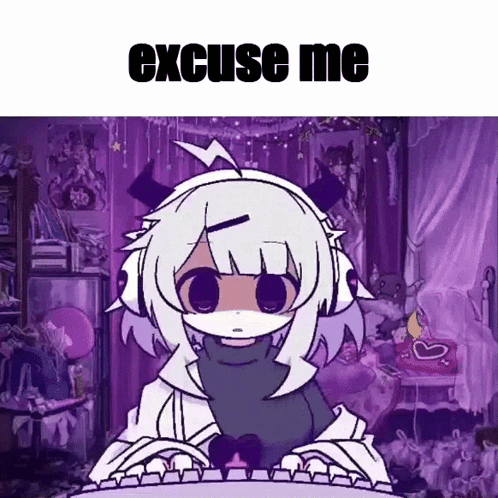 A Cartoon Of A Girl Sitting At A Keyboard With The Words Excuse Me Written Above Her GIF