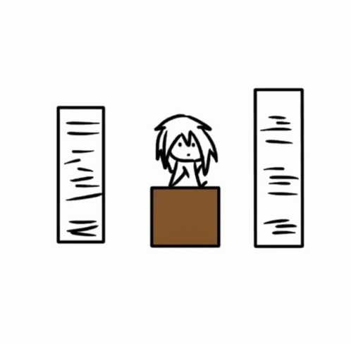 A Cartoon Of A Girl Sitting On A Box Next To A Ruler . GIF