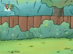 A Cartoon Of A Girl Standing In Front Of A Fence With Cnn Written On The Bottom GIF