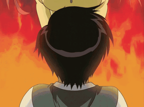A Cartoon Of A Girl Standing On Top Of A Man GIF